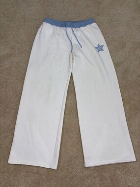 White Fox Wide Leg Sweatpants